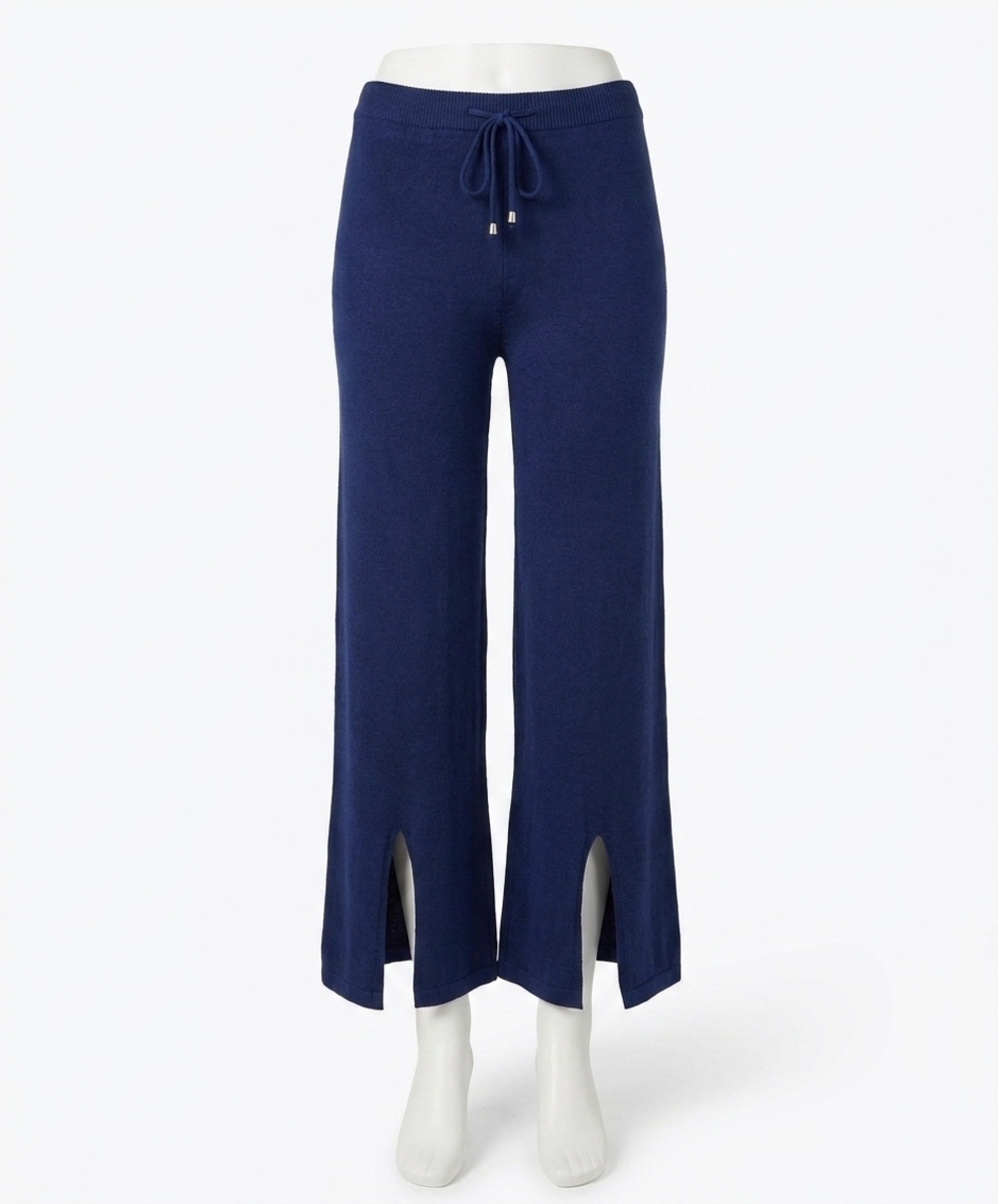 NEW ANGEL APPAREL knit pant w/ middle silt in navy